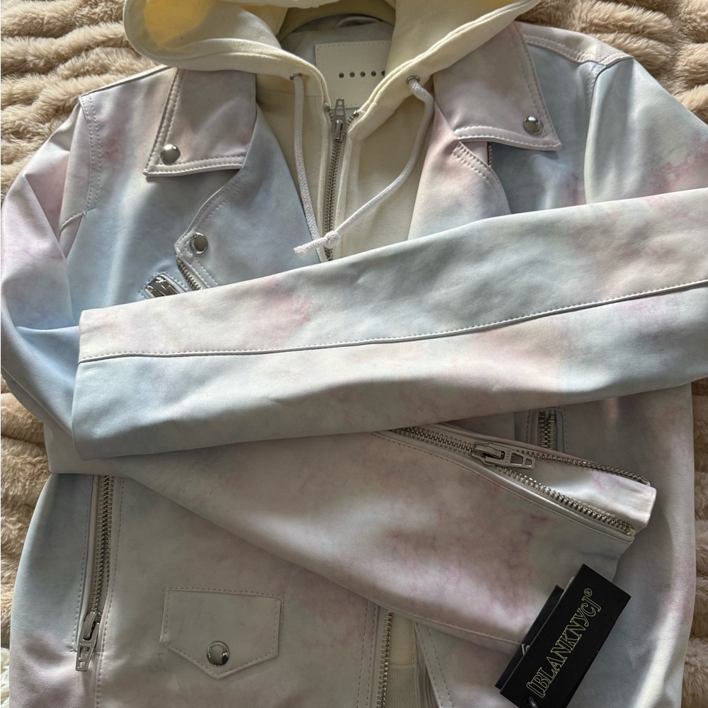BRAND NEW WITH TAGS. Blank NYC Light Pink Tie-Dye Jacket